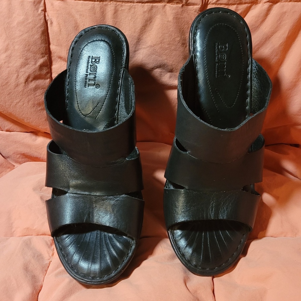 Børn Wedgies Black Leather